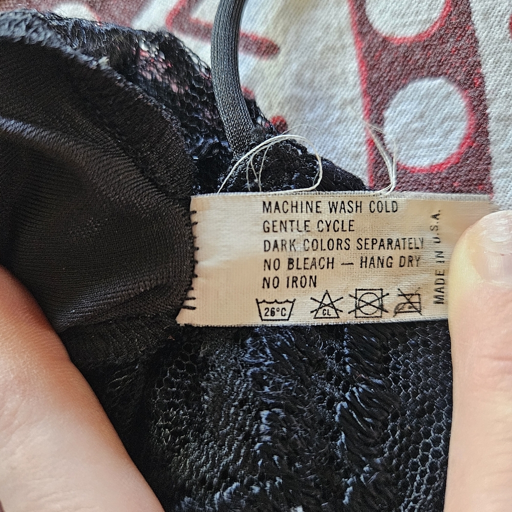 Vintage 1994 Small Black Lace Slip/ Dress - Picture 10 of 10